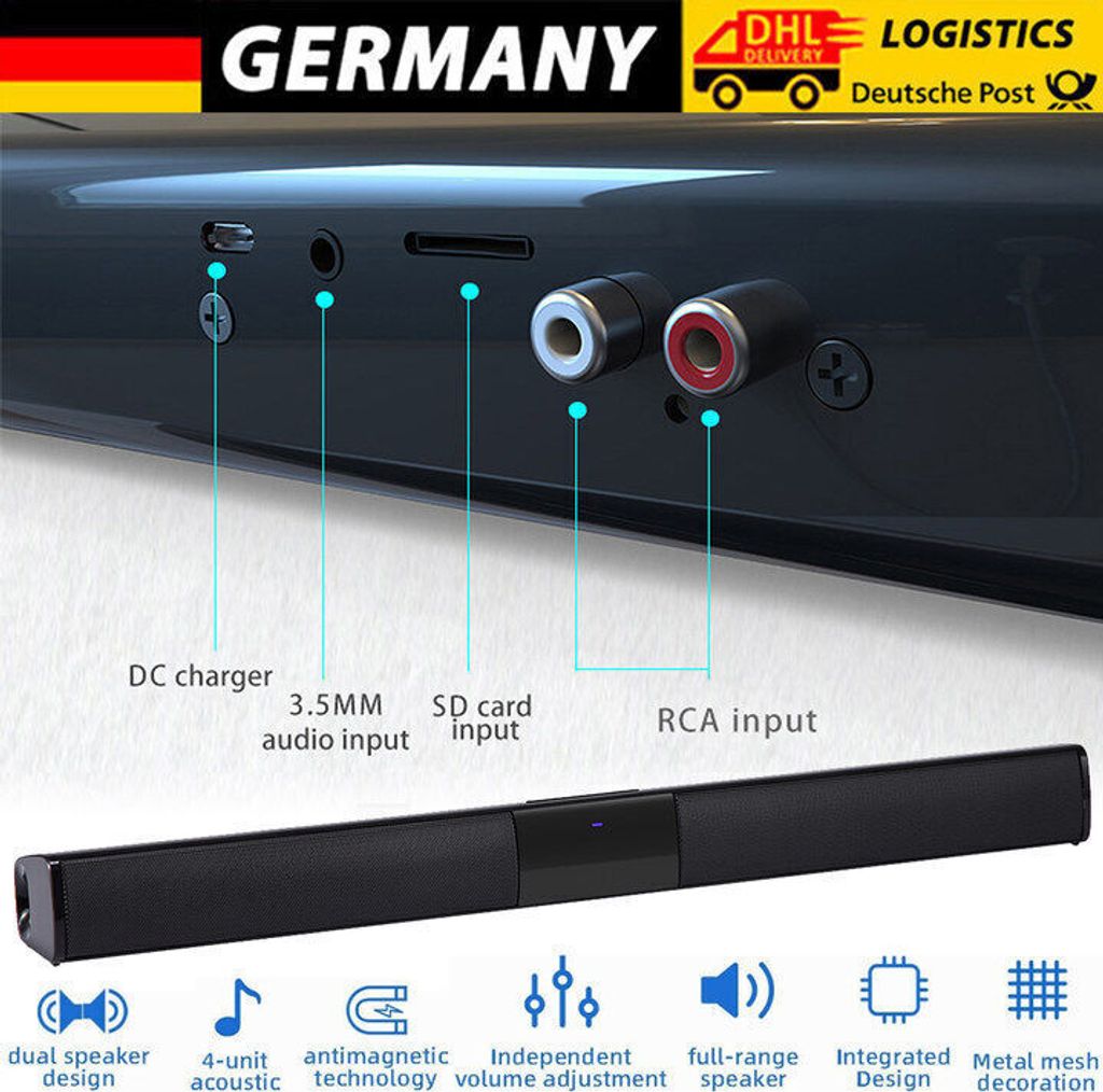 Soundbar Bluetooth Lautsprecher Soundbox Für USB TV PC Heimkino Subwoofer Audio