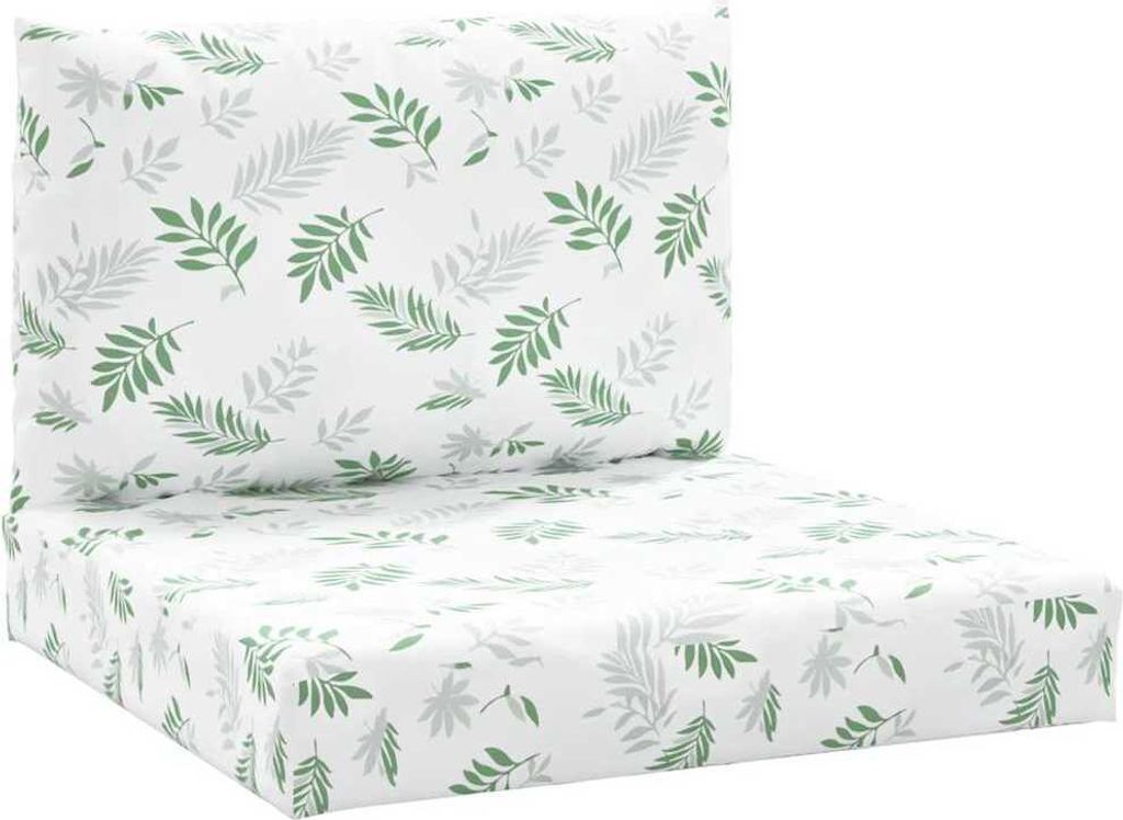 vidaXL Palettenkissen 2 Stk. Blattmuster Oxford-Gewebe