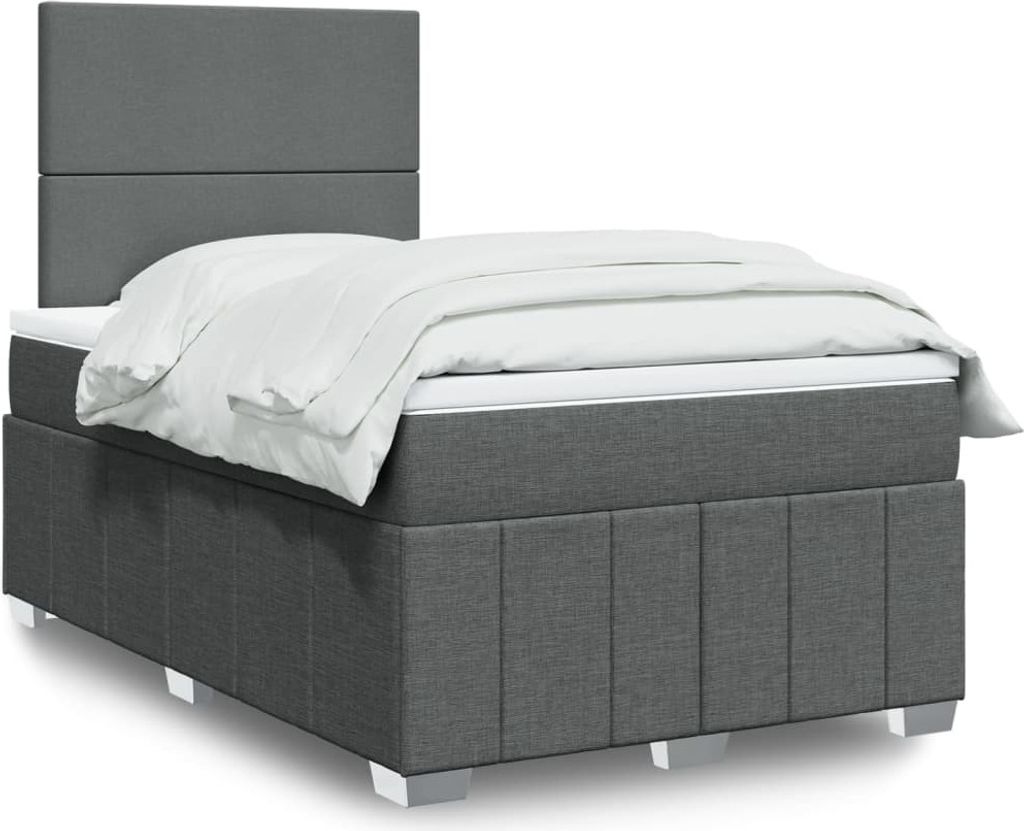 Maison Exclusive - Boxspringbett mit Matratze Dunkelgrau 120x200 cm Stoff