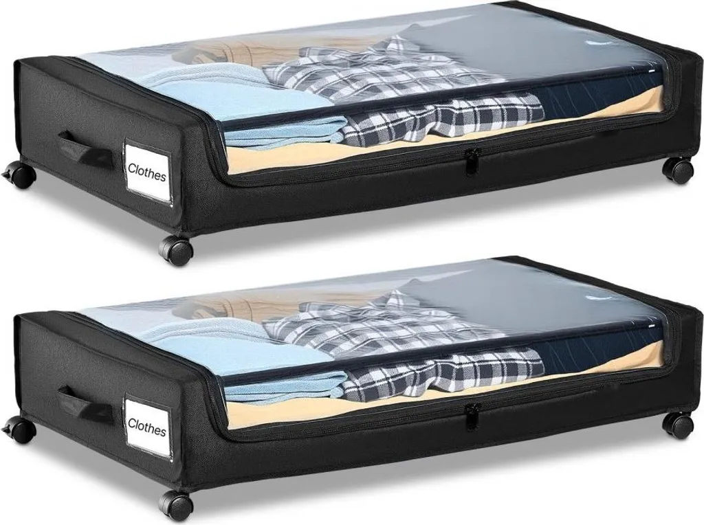 Solution gain de place : Sac de rangement sous le lit mobile anti-poussière