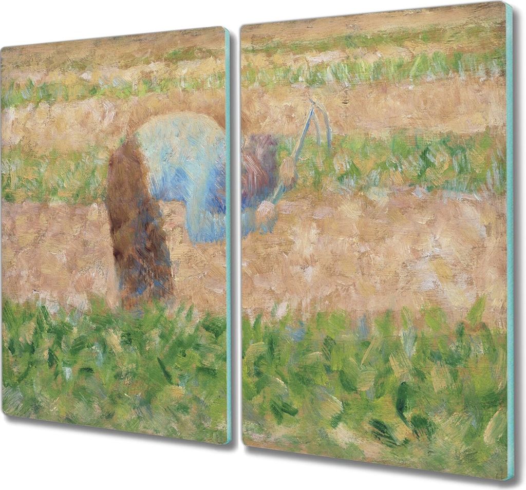 Coloray Herdabdeckplatte 2x30x52 cm Schneidebrett Kochplattenabdeckung Küchenbrett Hackbrett - Man Hacke Seurat