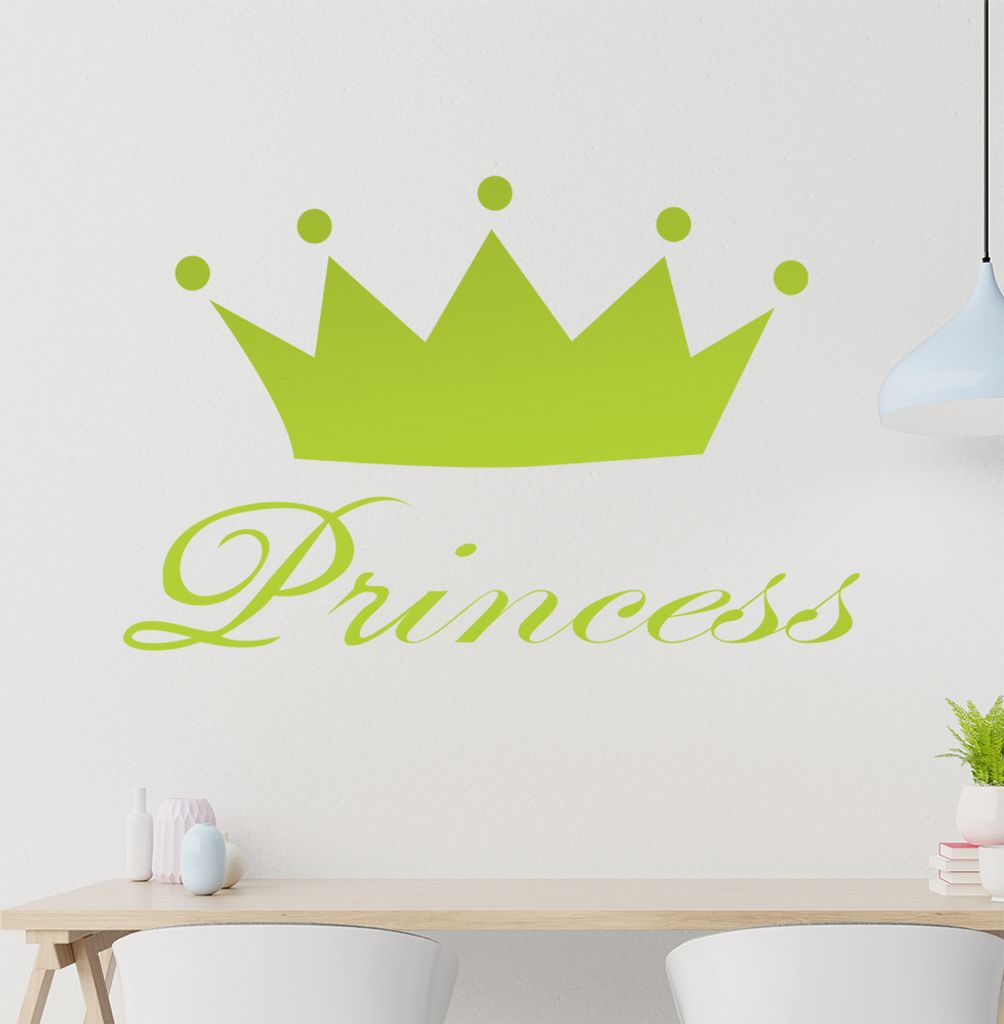 Princess Wandtattoo in 6 Größen - Wandaufkleber Wall Sticker - Dekoration, Küche, Wohnzimmer, Schlafzimmer, Badezimmer
