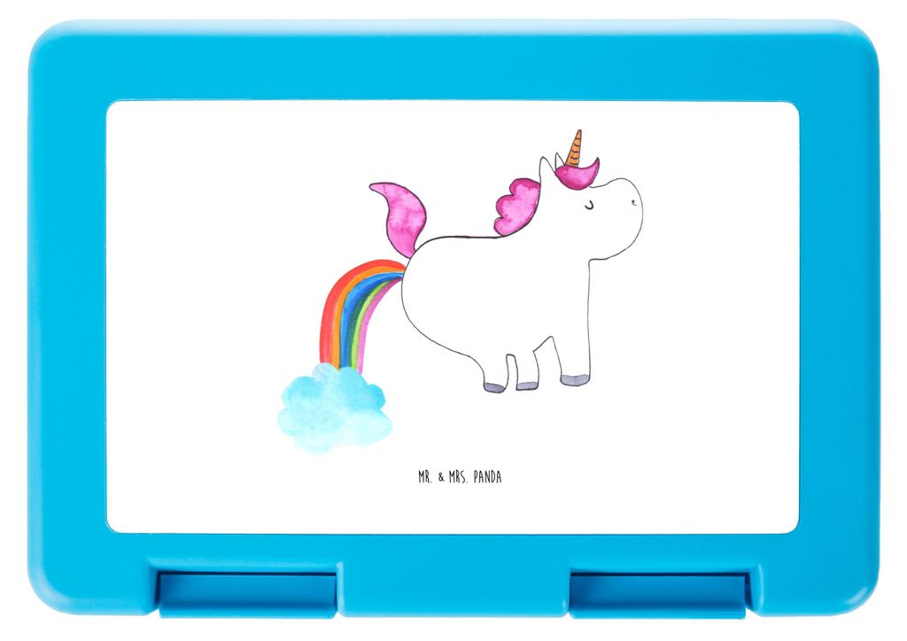 Mr. & Mrs. Panda Lunchbox Einhorn Pupsen - Weiß - Geschenk, Lustig, Glitzer, Bento Box, Freundin, Regenbogen, Pausenbox, Pups, Bentobox, Snackbox,...