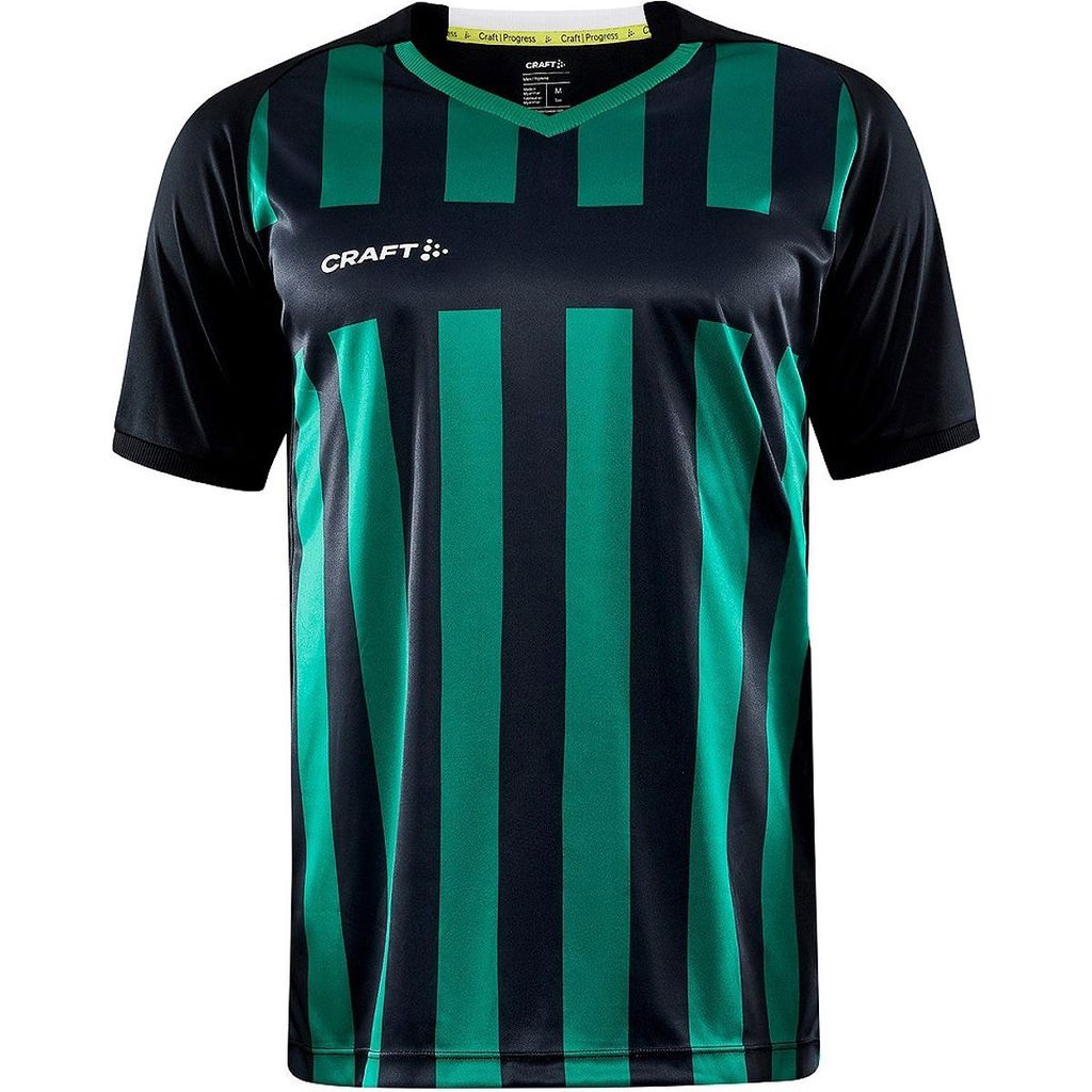 CRAFT Progress 2.0 Stripe Jersey M Black/Team Green XL