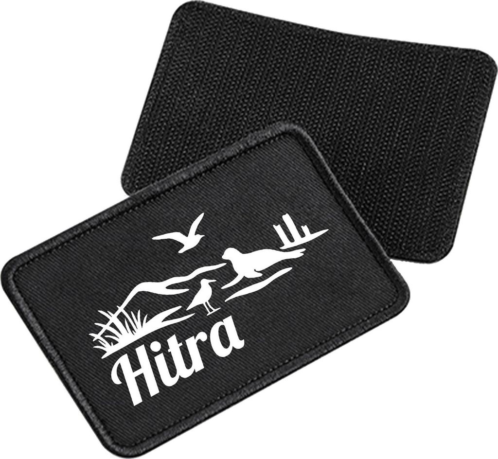 Huuraa Patch Hitra Norwegen Black 10 x 6,5cm Baumwolle Klettpatch für Mütze Geschenkidee