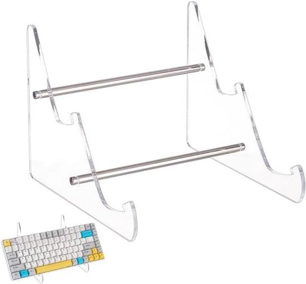 Réhausseur de clavier et tablette en acrylique transparent double étage