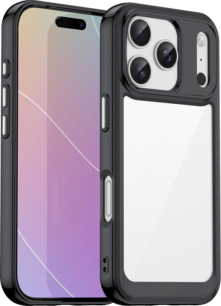 Schutzhülle für iPhone 17 Pro Klar Rückseite Stoßfeste TPU Silikon Bumper Hülle Schwarz