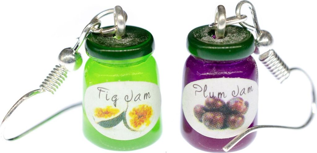 Marmeladenglas Ohrringe Miniblings Hänger Frühstück Marmelade Glas bunt