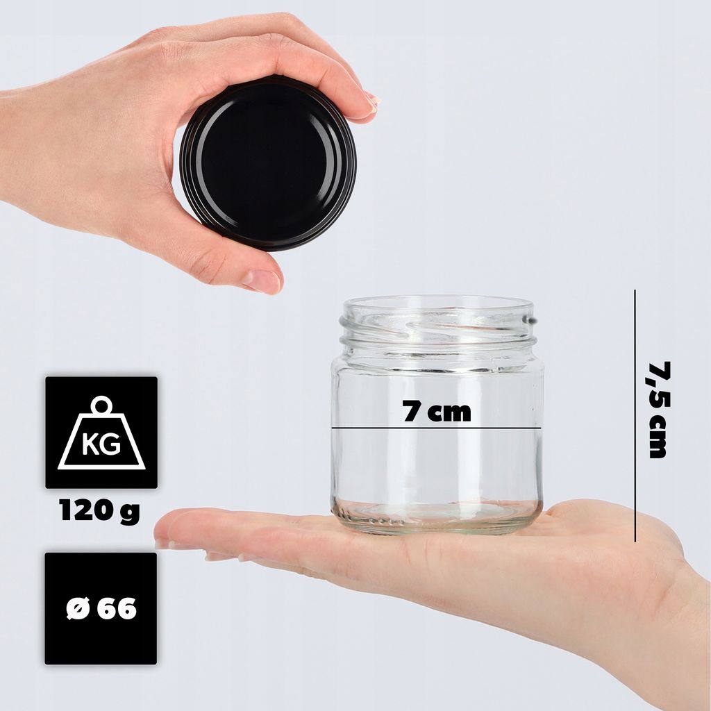 KADAX 200 ml Einmachgläser, 20 Stück, Schwarz