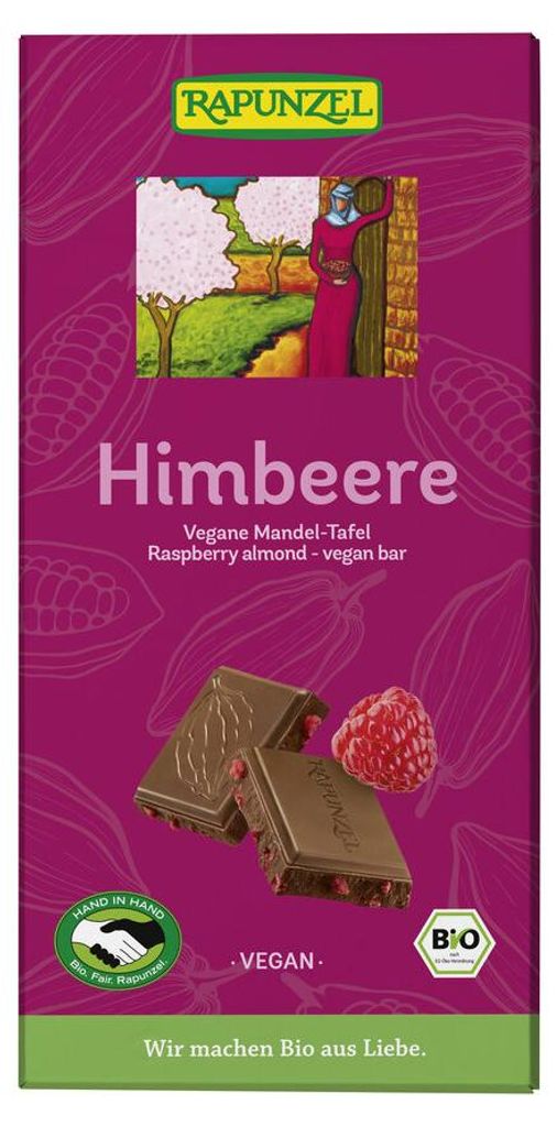 TABLICZKA KAKAOWA MIGDAŁY - MALINA BIO 100 g - RAPUNZEL