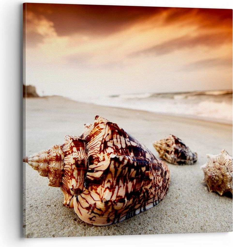 Bild auf Leinwand - Leinwandbild - Strand schön karibisch bunt - 70x70cm - Wand Bild - Wanddeko - Leinwanddruck - Bilder - Kunstdruck - Wanddekora...