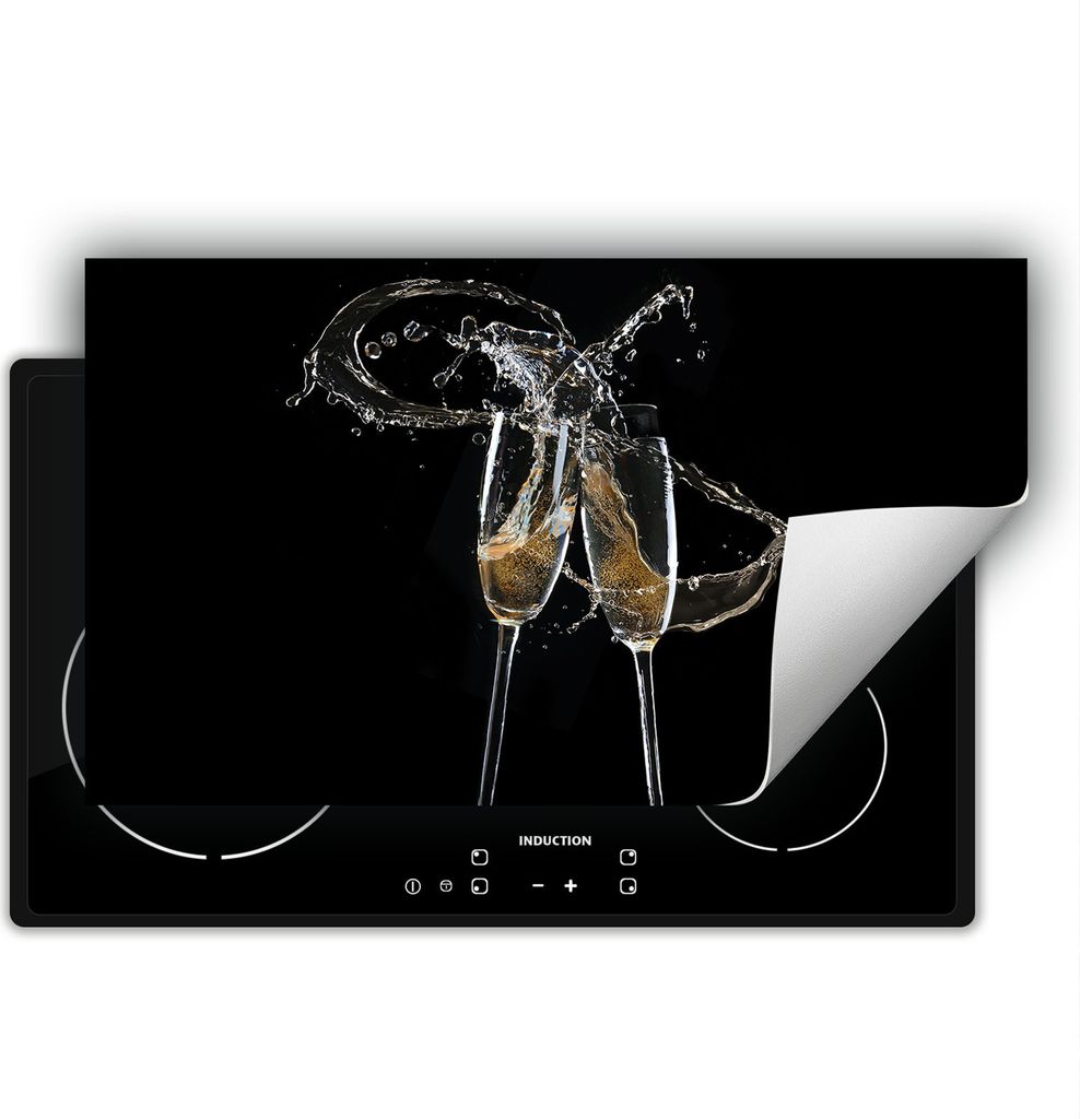 DarHaus Herdabdeckplatte 90x52 cm Anti Rutsch Matte Aufrollbar, schwarz - Wein