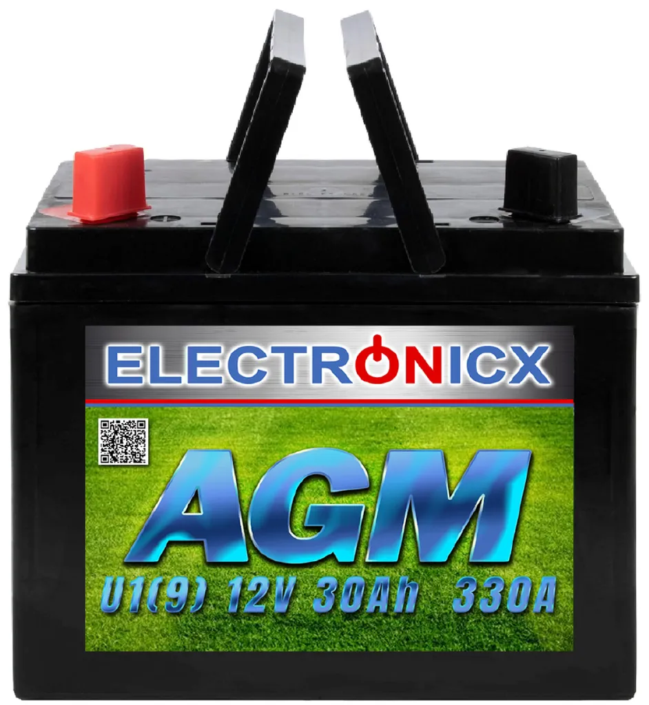 Batterie AGM Electronicx U1(9) 30Ah 330A pour Tracteur Tondeuse