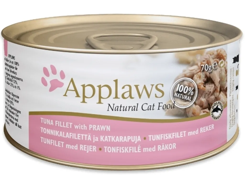 Applaws Gatto Tonno e Gamberi 70g x 24 Lattine: Dieta Proteica Naturale
