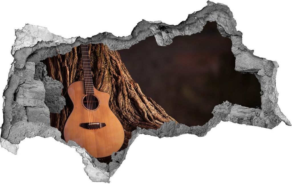 Selbstklebender Loch-3D-Aufkleber 95x73 cm akustische Gitarre