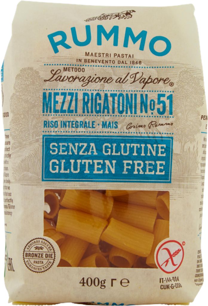 Rummo Mezzi Rigatoni No. 51 glutenfrei 400g Produktbild 