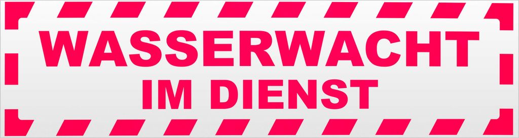 Kiwistar Wasserwacht im Dienst gestreift Magnetschild Schild magnetisch - 45cm Neonpink - Magnetfolie für Auto PKW Kfz