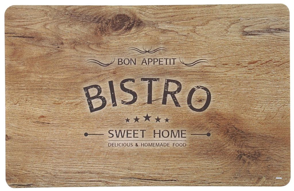 6er Set Platzsets, Tischsets BISTRO SWEET HOME 43x28,5cm natur braun Kesper
