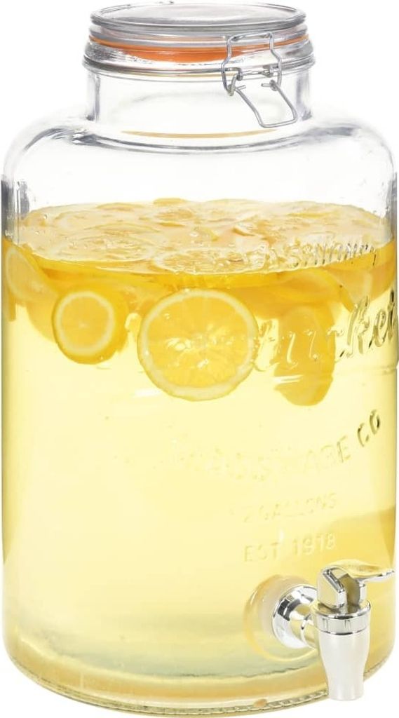 "2024"cloris Wasserspender XXL mit Zapfhahn Transparent 8 L Glas - Schanksäulen CHY43488881