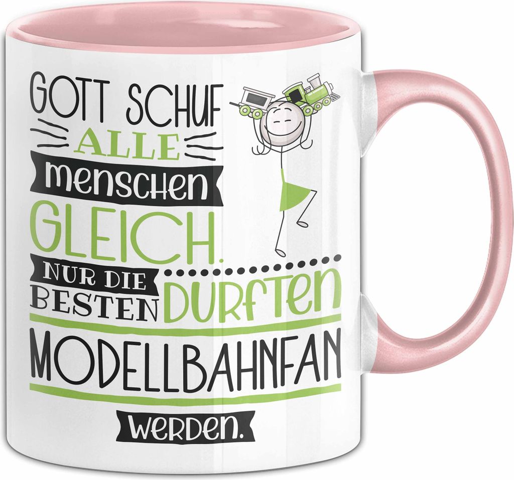 Modellbahnfan Geschenk Becher Tasse Gott Schuf Alle Produktbild 
