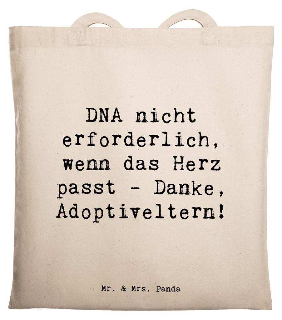 Mr. & Mrs. Panda Shopping Tasche Spruch Liebe Adoptiveltern - Transparent - Geschenk, Elternschaft, Bindung, Einkaufstasche, Schultasche, Tote Bag,...