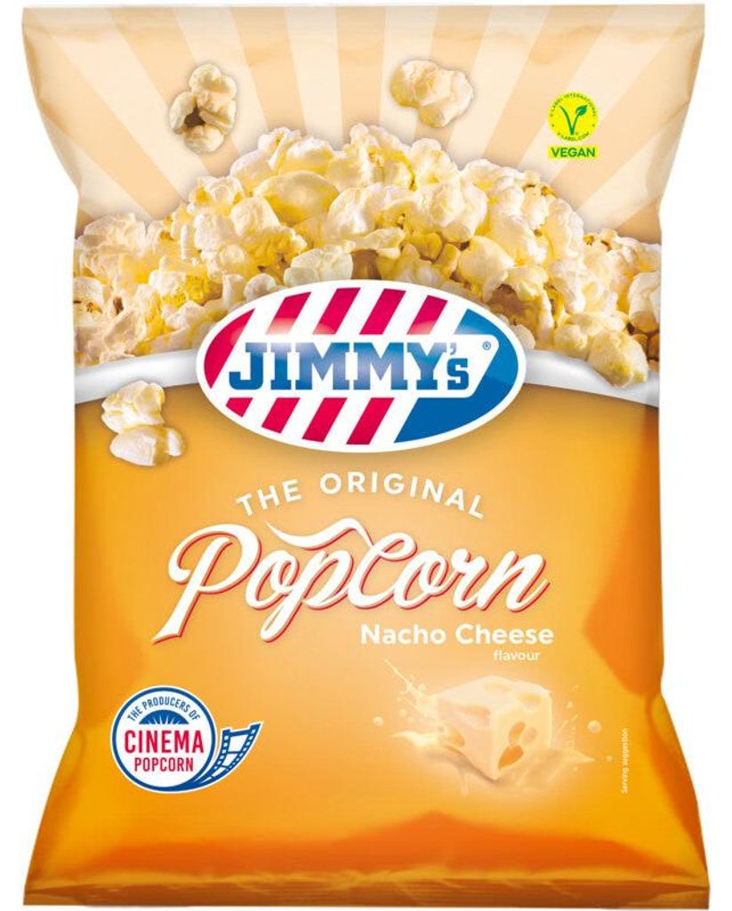 Jimmy's Popcorn Nacho Cheese 90g – Knuspriger Mais-Snack Produktbild 