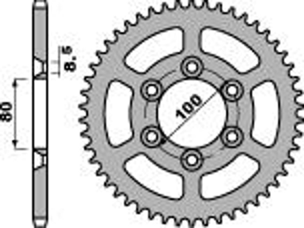 Hinterrad Kettenrad PBR 48Z für Rieju 50 RR (420 Kette) JTR1076.48
