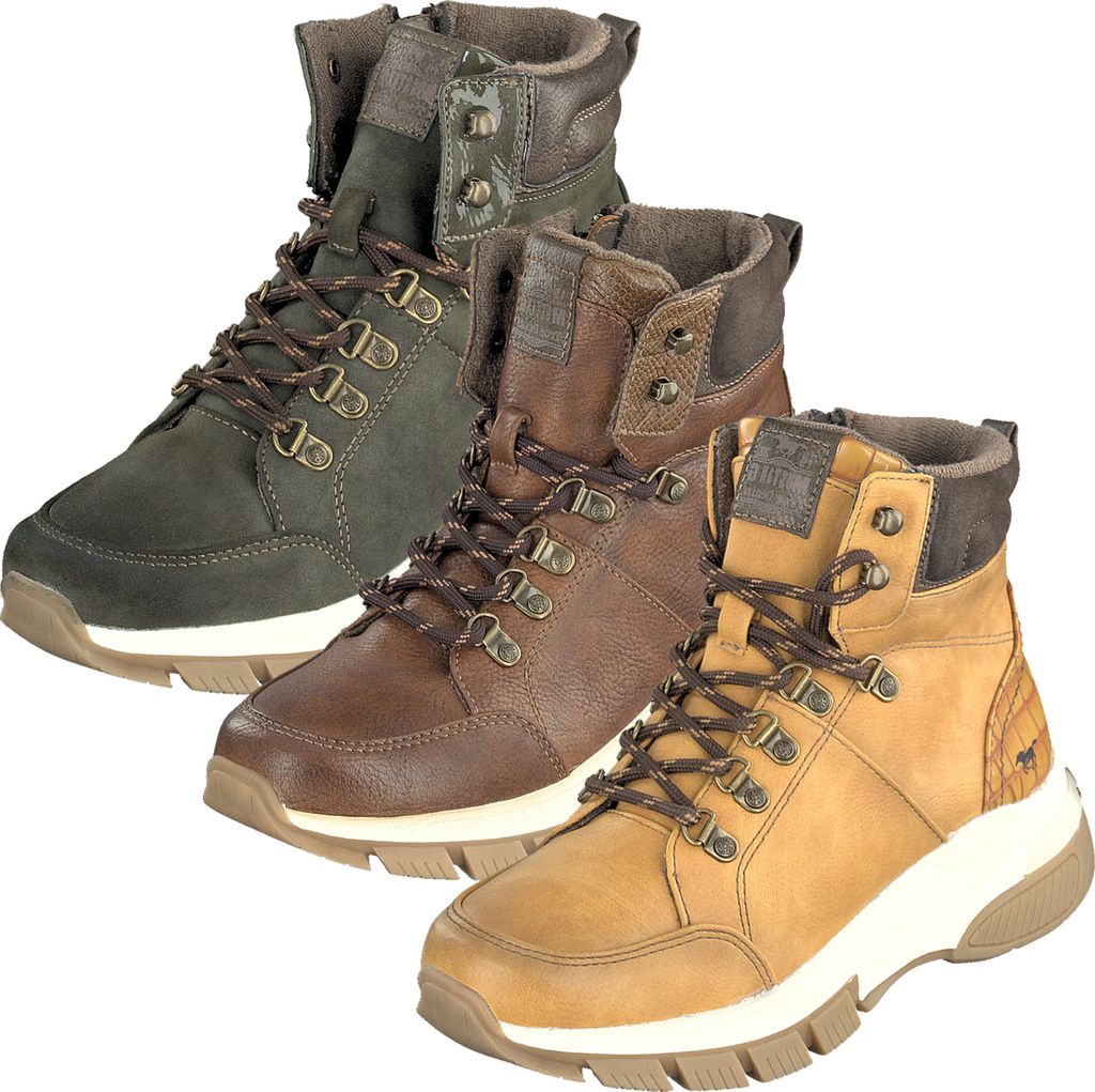 Mustang Damen Stiefeletten Schnürbooty 1367-502, Größe:41 EU, Farbe:Gelb