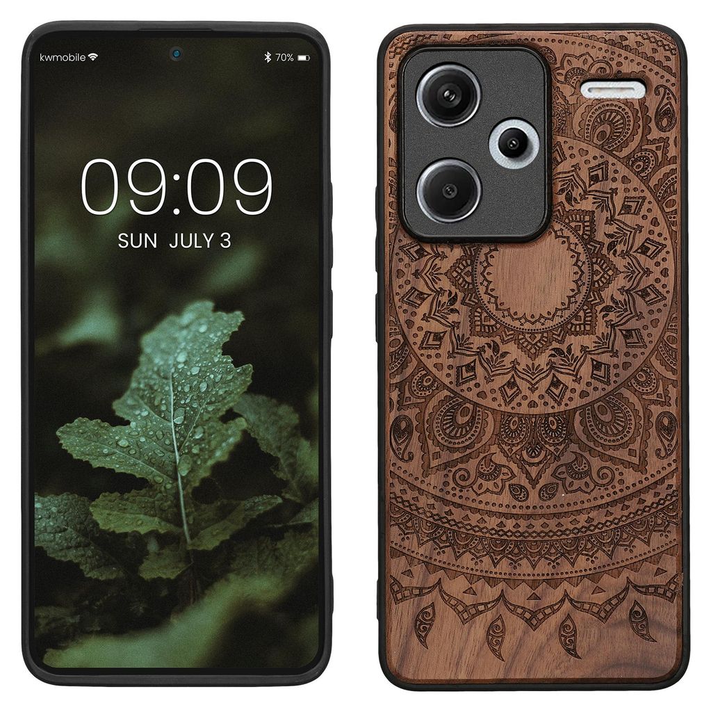 kwmobile Handyhülle für Xiaomi Redmi Note 13 Pro+ 5G / Redmi Note 13 Pro Plus 5G Hülle Holz - Case mit TPU Bumper - Stoßfestes Hardcase - Schut...