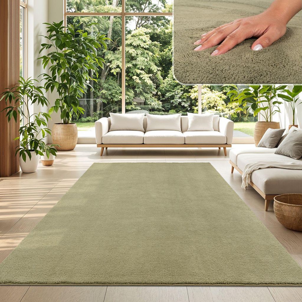 TT Home Wohnzimmer Teppich Kurzflor Anti-Rutsch Rückseite Produktbild 