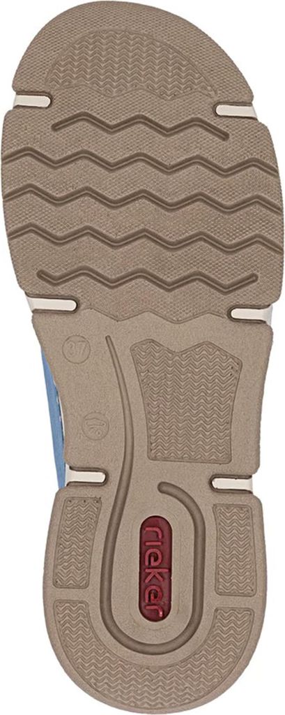 Rieker Damen Sneaker Schlupfschuh mit Plateau und weichem Gummizug, Größe:41 EU, Farbe:Blau