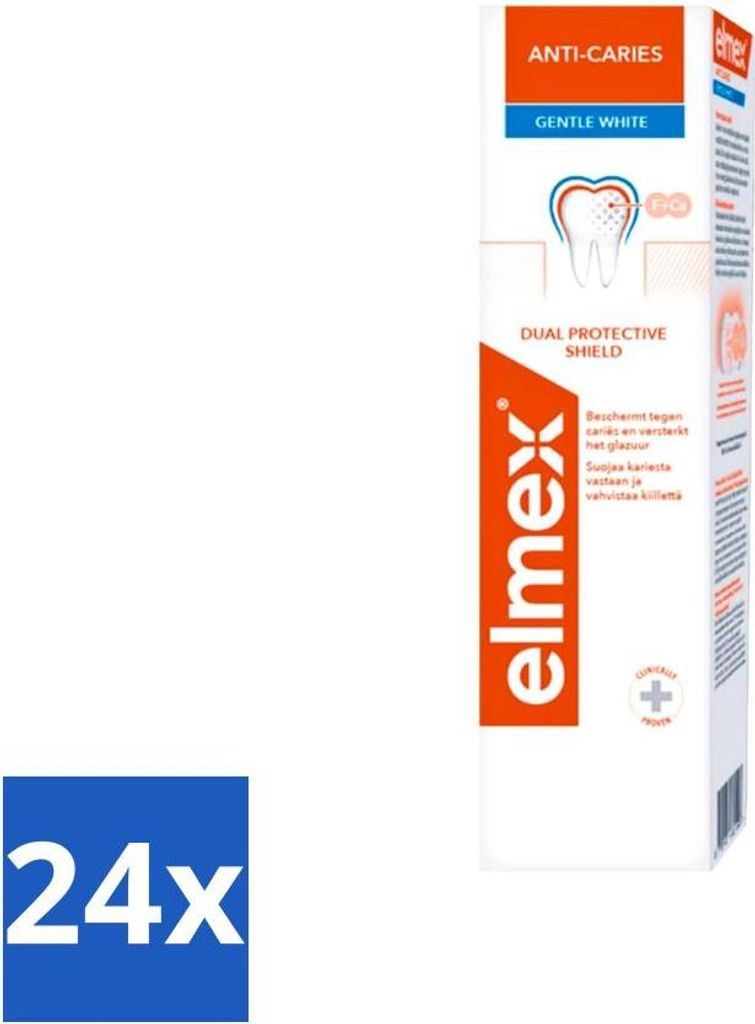 Elmex Zahnpasta Anti-Karies Sanftes Weiß 75 ml - Vorteilspack - 24 Stücke