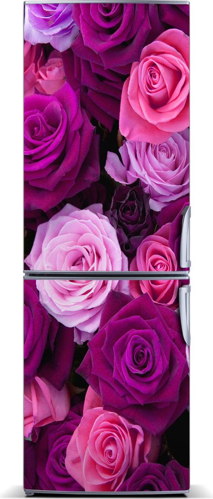 Tulup Kühlschrankdekoration - Magnetmatte - 60 cm x 180 cm - Magnet auf dem Kühlschrank - Rosa Rosen
