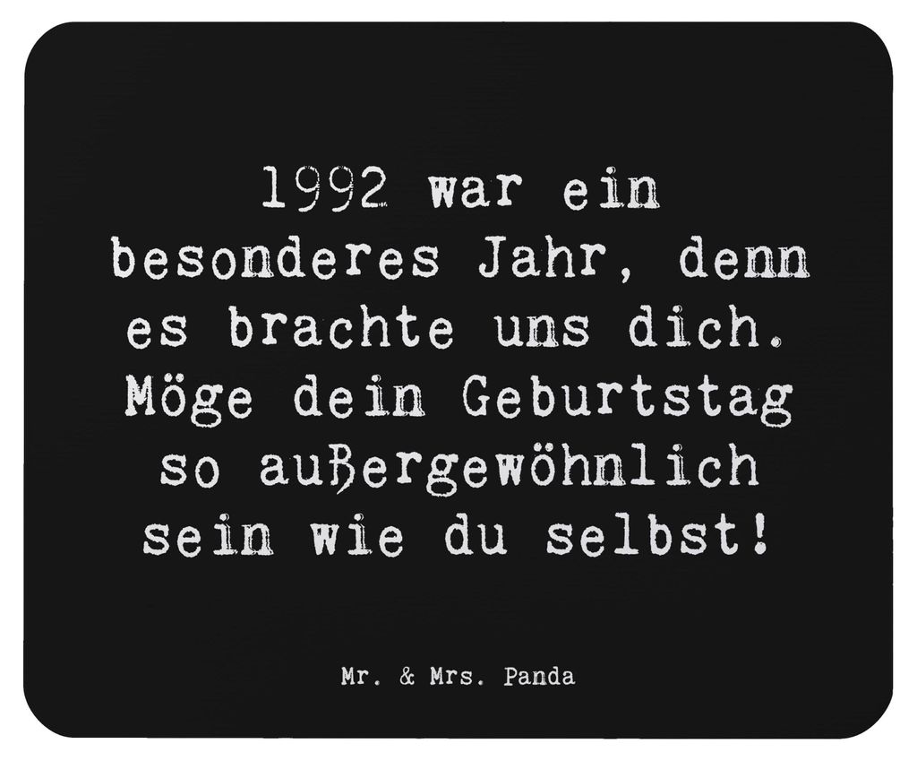 Mr. & Mrs. Panda Mauspad Spruch 1992 Geburtstag - Schwarz - Geschenk, Geschenkideen, notebook, geboren, Erinnerungen, Mousepad, mousematte, Glückw...