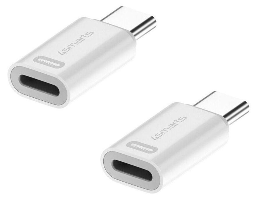 4Smarts Lightning-auf-USB-C-Ladeadapter 27 W PD, 2er-Pack - Produktbild 