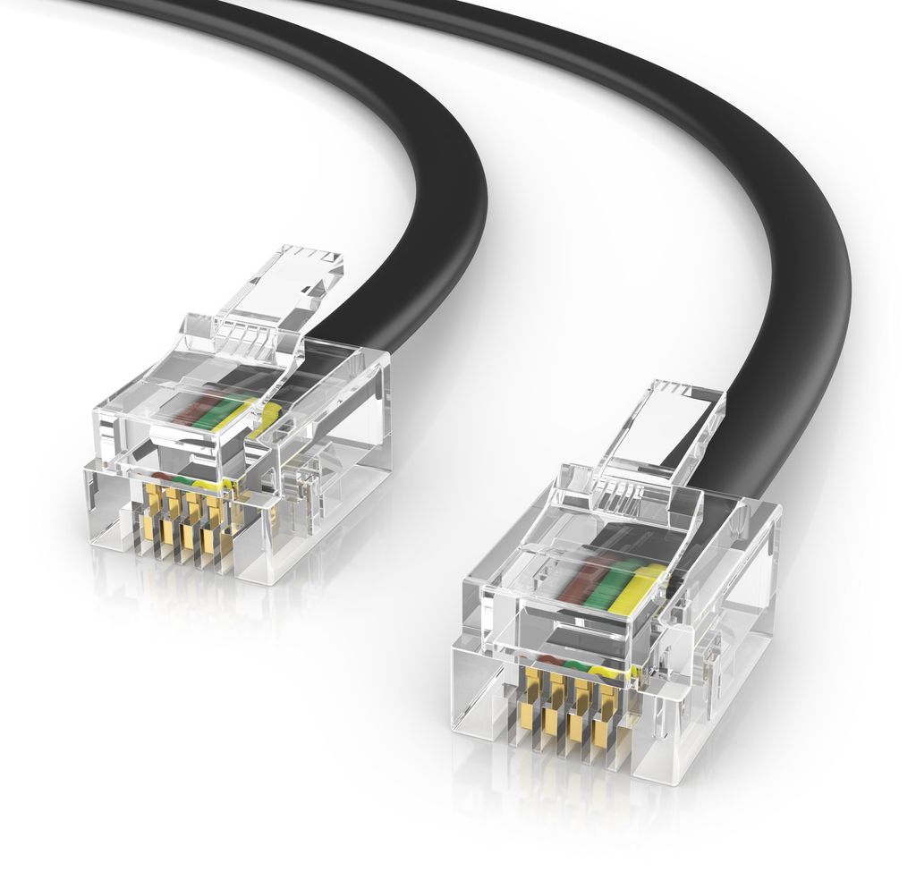 CSL Telefonkabel RJ11 zu RJ11, Router zu Telefon Fax Anrufbeantworter 3m Flachkabel, RJ-11, RJ-11 (300 cm), Modularkabel, Telefonanschlusskabel, Mo...