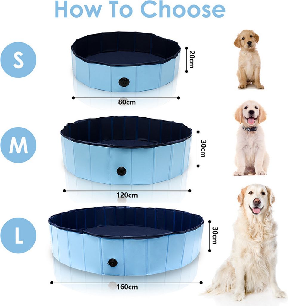 Wolketon Dog Pool PVC skladací detský bazén 80 cm lepiaci Obrázok produktu 3