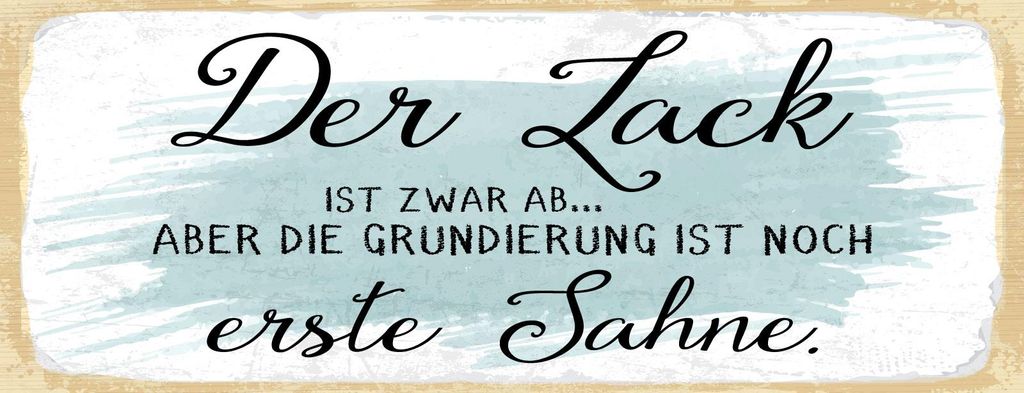 vianmo Blechschild 10x27 cm Lack ab aber Grundierung erste Sahne