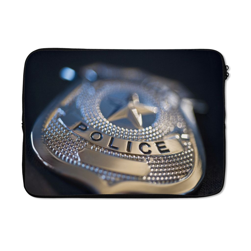 MuchoWow Laptop Hülle 13 Zoll Polizeiabzeichen Laptoptasche - Laptophülle - Sleeve - Rundumschutz