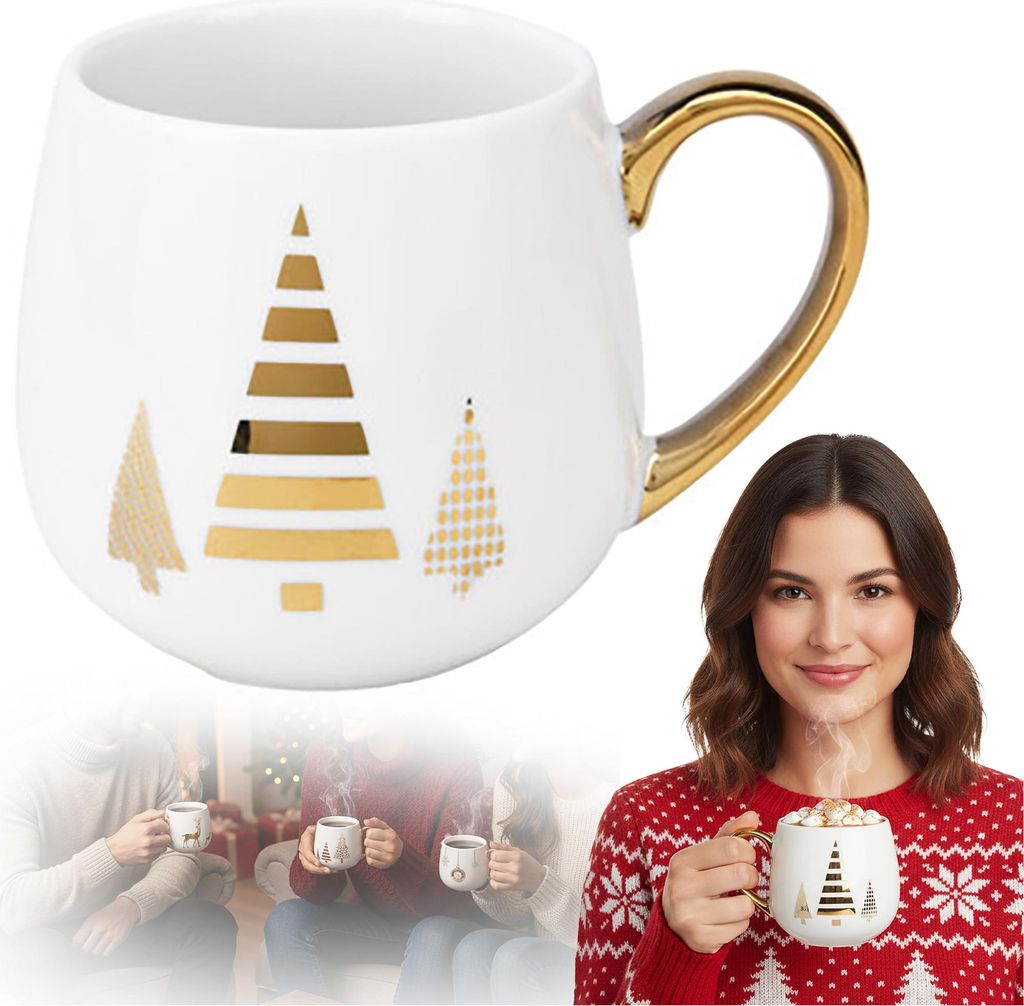 Weihnachten Becher 375 ml Kaffee Teegläser Trinkgläser Kaffeeglas Weihnachtsgeschenke für Frauen