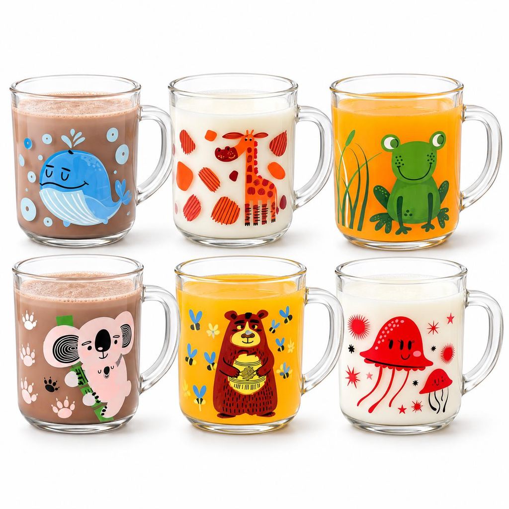 Sendez 6 Tier-Motiv Becher Tassen 230ml Kindergläser