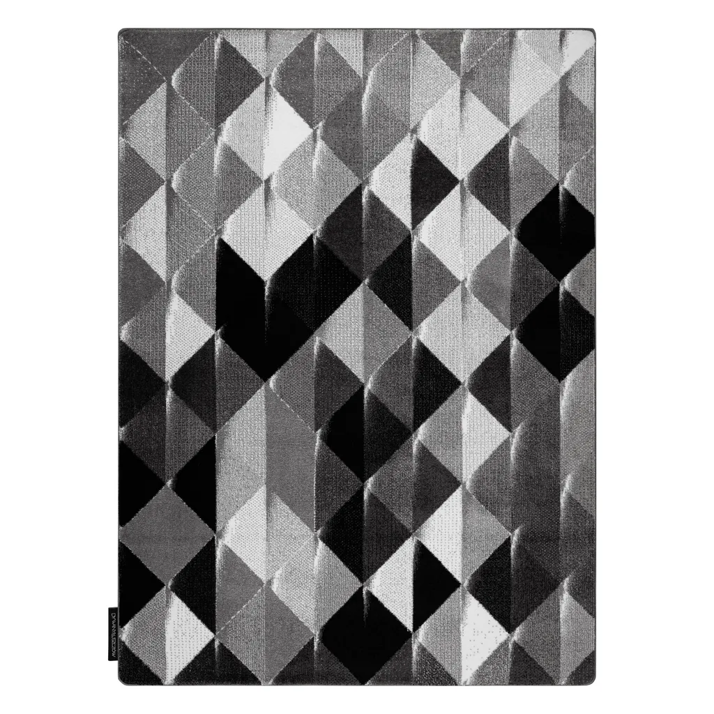 Tapis INTERO PLATIN 3D Triangles Gris 280x370 cm - Design Géométrique - 3