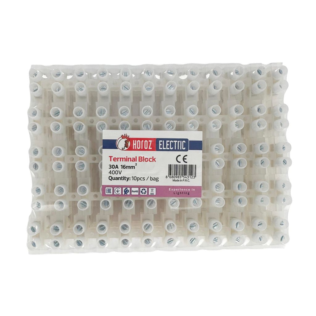 HOROZ LTF Anschlussleiste 12-polig 16 mm² Set 10 Stück