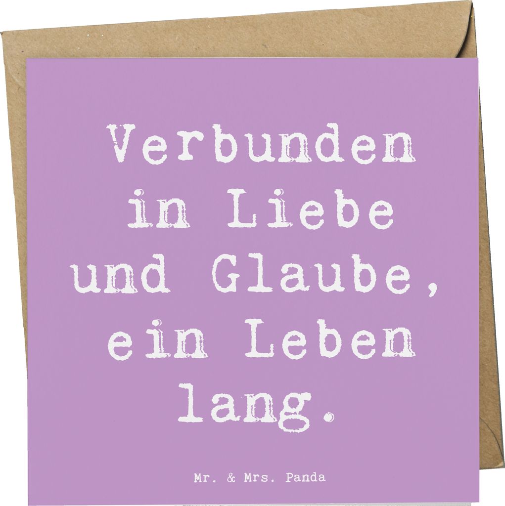 Mr. & Mrs. Panda Glückwunschkarte Spruch Kirchliche Trauung Liebe Glaube - Lavendeltraum - Geschenk, doppelkarte, Hochzeit, Bräutigam, Heiraten, ...