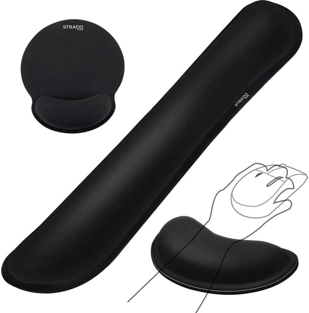 Strado Ergonomisches Gel-Pad-Set - 3-teilig (Schwarz)