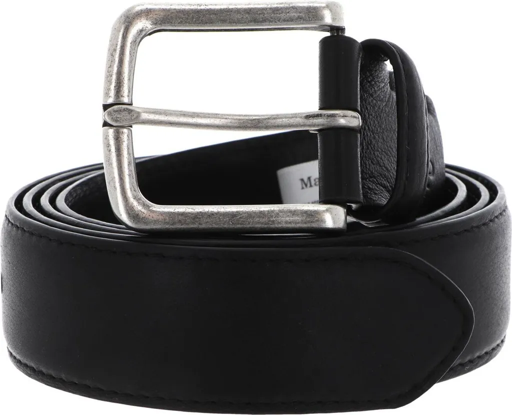 Marc O'Polo Florian Belt W110 Nero: Cintura Uomo in Vera Pelle Bovina
