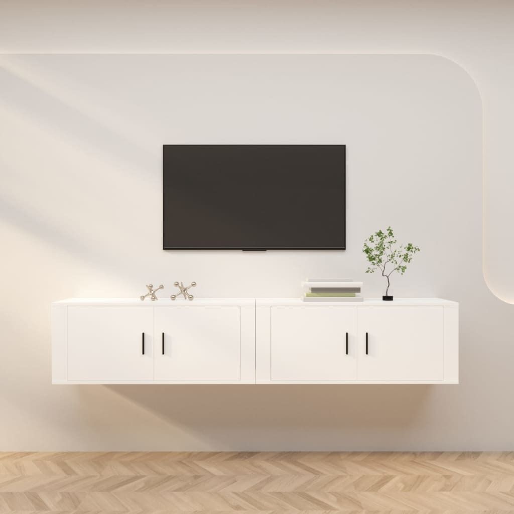 Maison Exclusive - TV-Wandschränke 2 Stk. Weiß 100x34,5x40 cm