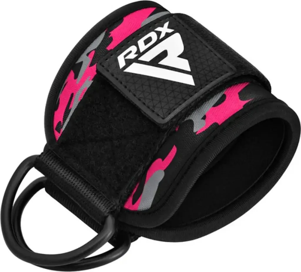 Sangles de Cheville Musculation Rose RDX A4 pour Poulie Basse Paire