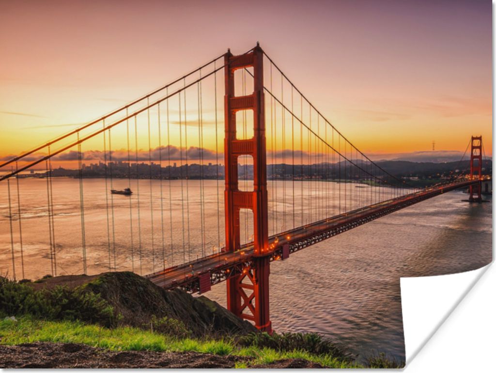 MuchoWow Poster Brücke - Wasser - Vereinigte Staaten 120x90 cm - Wandbild