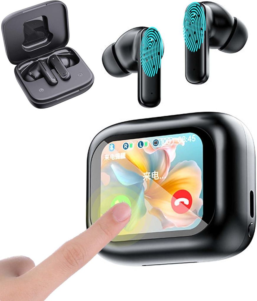 Bluetooth 5.4 In-Ear-Kopfhörer, Kopfhörer mit Geräuschunterdrückung, IPX 4 Wasserdichte Smart-Screenfür Tablets,Laptops SmartphonesAndroidiOS,...